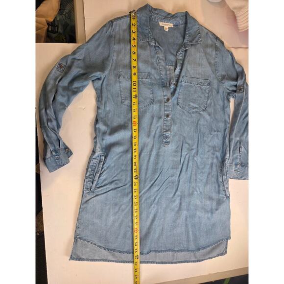 Beach Lunch Lounge Phoebe Chambray Shirt Blue Dress Pockets Large - Picture 8 of 9